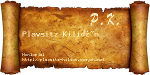 Plavsitz Kilián névjegykártya